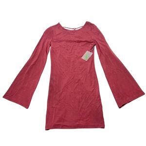 Forever 21 Contemporary Long Sleeve Dress Shirt Blouse XS Open Back Red New